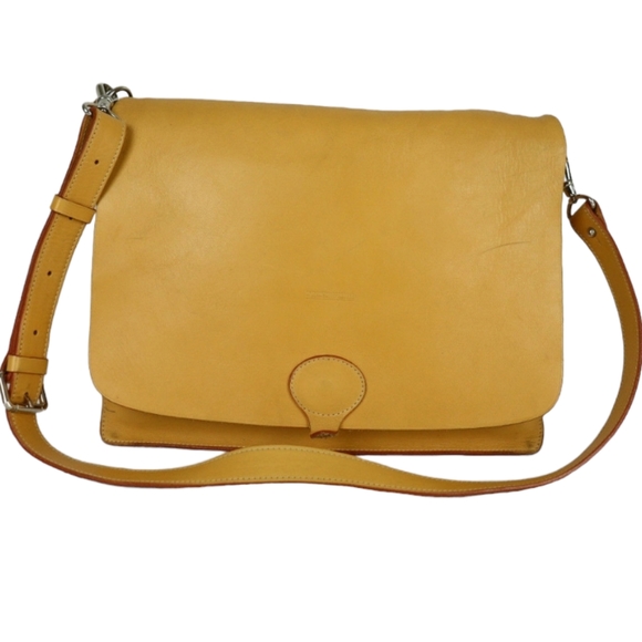 Dooney & Bourke Handbags - Dooney & Bourke Crossbody HOBO Bag Tote Purse Leather Large Tan Silver RARE